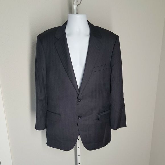 Jos. A Bank Classy 2 Button Suit Jacket ~  Sz 42 ~ Black ~ Lined - Picture 2 of 9